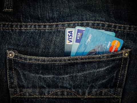 Image of credit cards in pocket